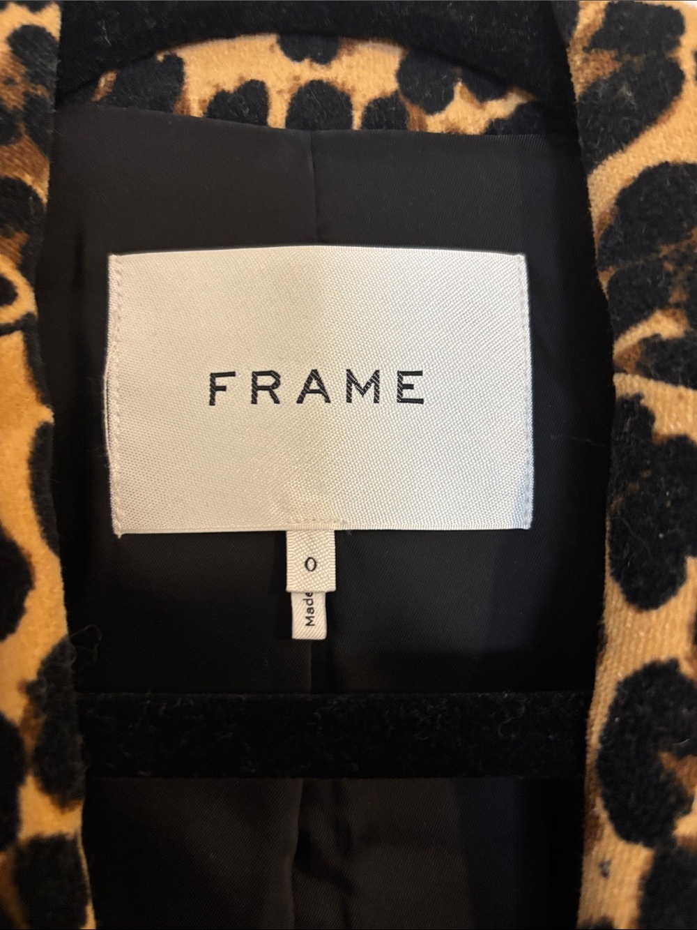 Frame Cotton Velvet Leopard Print Blazer - Picture 2 of 6